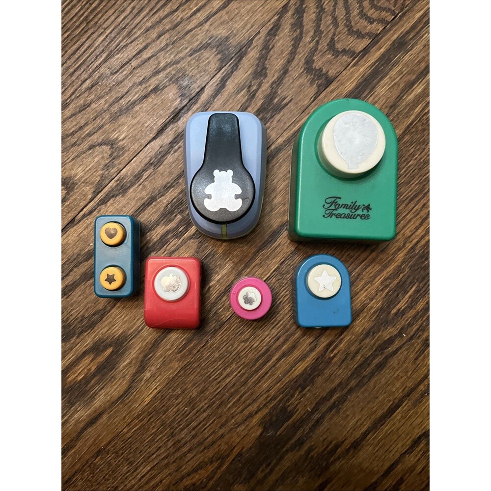 Lot Of 6 Mixed Scrapbooking Paper Punch Various Designs & Brands Crafting